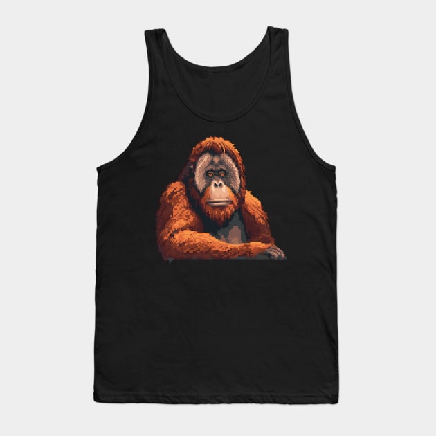 Pixel Orangutan Tank Top by Animal Sphere